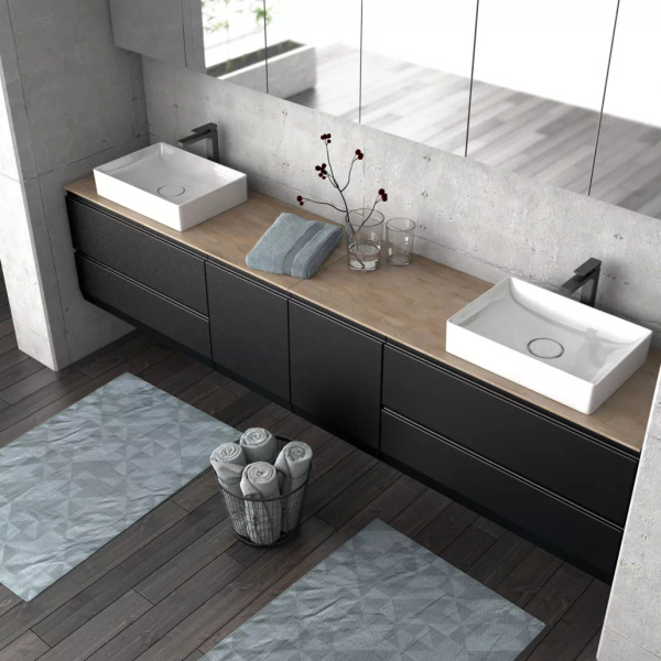 Oristo BRYLANT UNI Szafka z umywalką 80 cm czarny mat