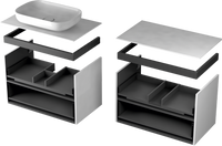 Oristo SKAGEN Szafka z umywalką 80 cm piaskowy mat