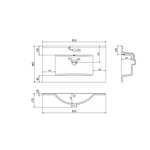 ARICA-80 - Umywalka Meblowa Ceramiczna Biały Połysk